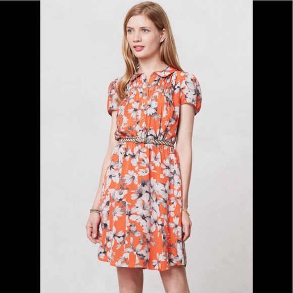 anthropologie maeve orange dress